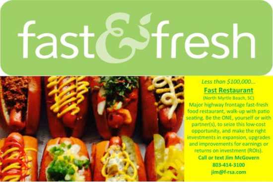 Less than $100,000 - Fast, Fresh Food Restaurant -
