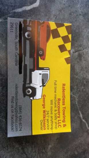 Towing best prices in town (Greenville SC)