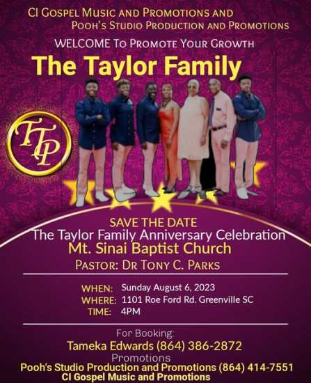 *** Don&#039;t forget to SAVE THE DATE*** The Taylor Fa