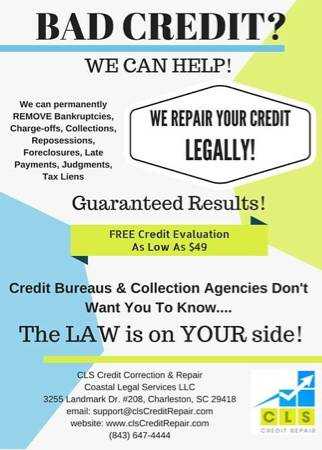 CREDIT REPAIR SPECIALISTS - $49 (Greenville/Sparta