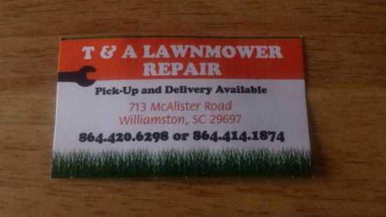 Lawn mower repair shop.