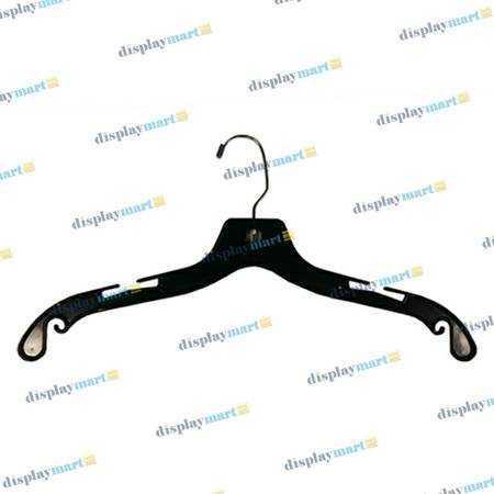 Plastic and wooden clothing hangers