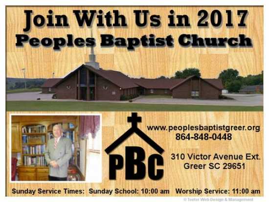 Peoples Baptist Church (Greer, Sc) 3 Videos