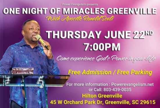 One Night of Miracles Greenville SC 